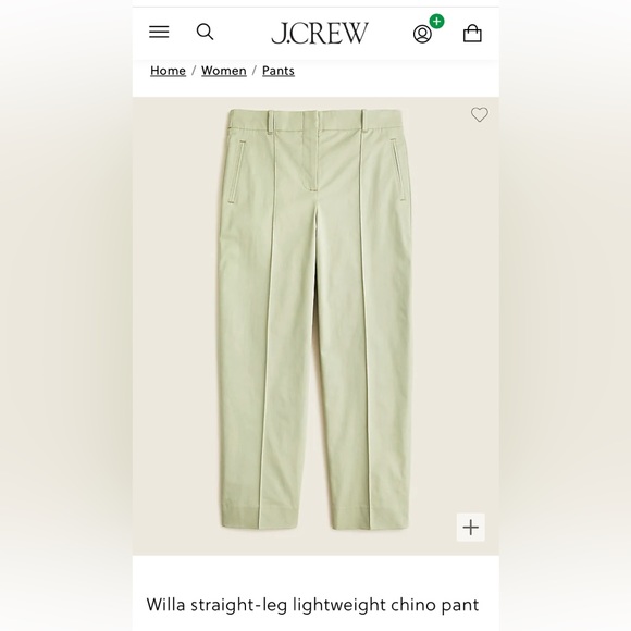 J Crew Willa Chino. Relaxed, straight leg- pintucks down the front. Size 6. - Picture 1 of 7